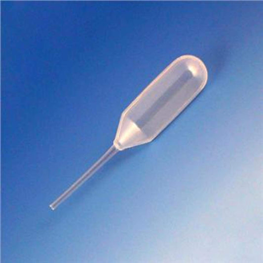 Globe Scientific 134070-S01 Transfer Pipet, Fine Tip, LDPE, 5mL Capacity, Sterile, Individually Wrapped, 153mm Length, Pack of 400