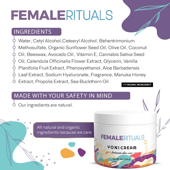 Intimate Vaginal Moisturizer for Women Clinically Tested for Dryness, Itching, Burning & Vagina Odor - All Natural Vaginal Moisture Cream for Feminine Care & Intimate Skin Care 4oz