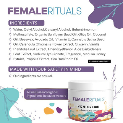 Intimate Vaginal Moisturizer for Women Clinically Tested for Dryness, Itching, Burning & Vagina Odor - All Natural Vaginal Moisture Cream for Feminine Care & Intimate Skin Care 4oz