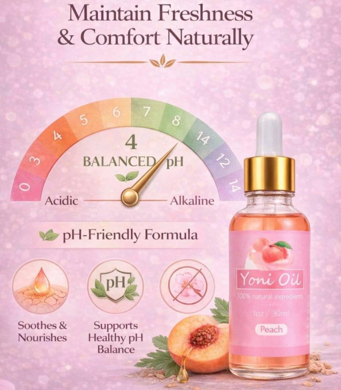 SLT Peach Vaginal Yoni Oil, Tightening Oil for Vag with, Vaginial Tightening Product to Tighten Viginal Muscles for Women