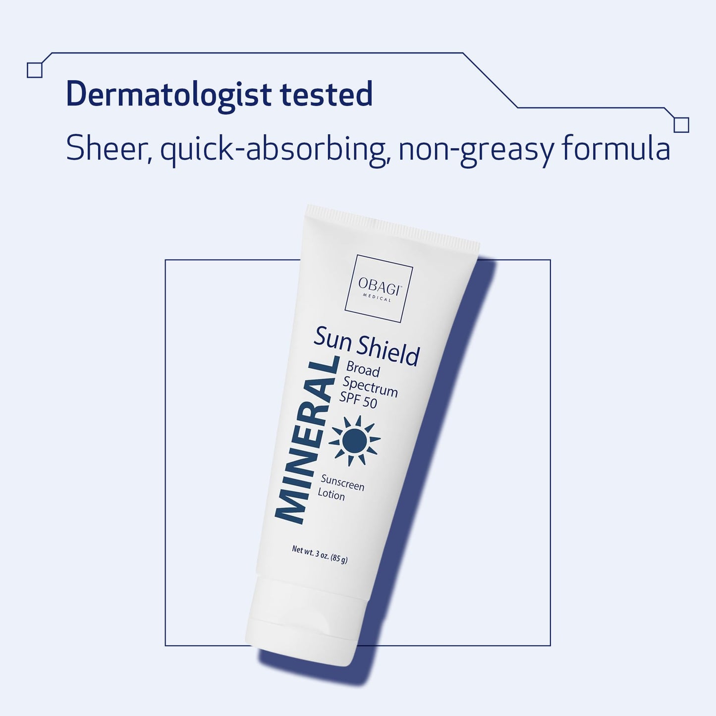Obagi Sun Shield Hypoallergenic Mineral Sunscreen – Broad Spectrum SPF 50 Protection from the Sun – Sheer, Quick-Absorbing Formula – 3 oz