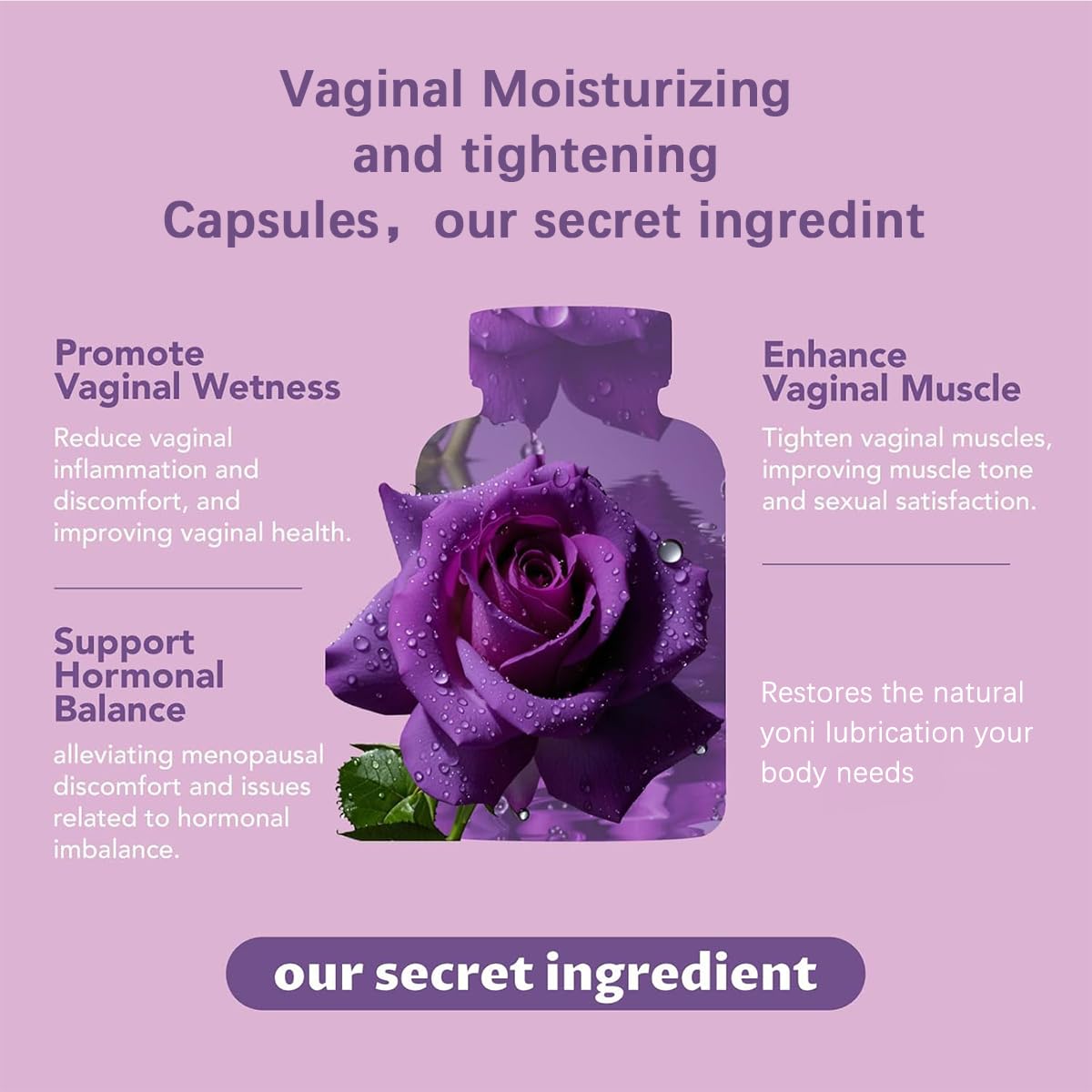 Women's Secret Box - Feminine Vaginal Moisture Capsules for Women's Wellness, pH Balance, and Intimate Support,Slippery Elm for Women