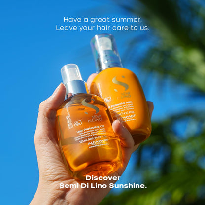 ALFAPARF MILANO Semi di Lino Sunshine Protective Hair Milk - Leave-in Treatment with UV filter - Moisturizing Treatment for Sun Exposed Hair - Hair Detangler - For Soft, Shiny, Lightweight Hair