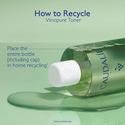 Caudalie Vinopure Salicylic Acid Pore Minimizing and Exfoliating Toner with Organic Rose Water