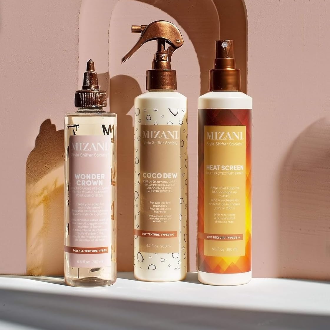 Mizani Style Shifter Society Coco Dew Curl (P) restyling Spray with Coconut Oil, Curl Refreshing Spray, Anti Frizz, Leave In Moisturizer, Silicone-Free