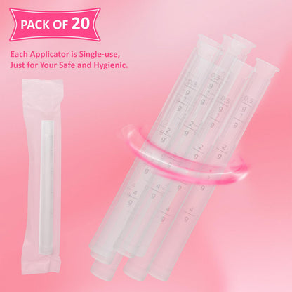 Disposable Vaginal Cream Applicators, Individually Wrapped with Threaded Tip & Dosage Scale(20 Packs)