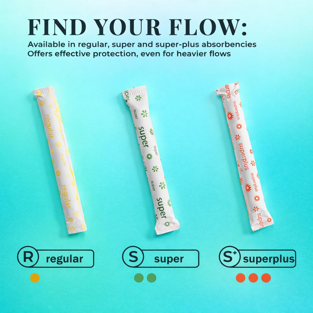 Tampon Tribe Super Plus Organic Tampons for Women | 72 Non-Toxic Tampons | Natural 100% Organic Cotton, Hypoallergenic, Metal and Chemical Free with Biodegradable Applicator | (72 Count - Super +)