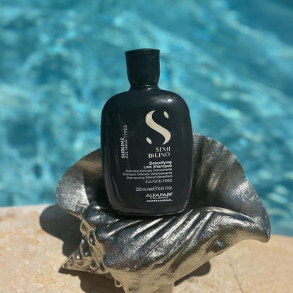 ALFAPARF MILANO Semi di Lino Detox Clarifying Shampoo for Product Build Up, Oil, and Hard Water - Sulfate Free Shampoo - Deep Cleaning Scalp Impurity Remover