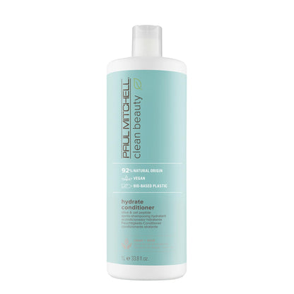 Paul Mitchell Clean Beauty Hydrate Conditioner, Intensely Nourishing Conditioner, Improves Manageability, For Dry Hair