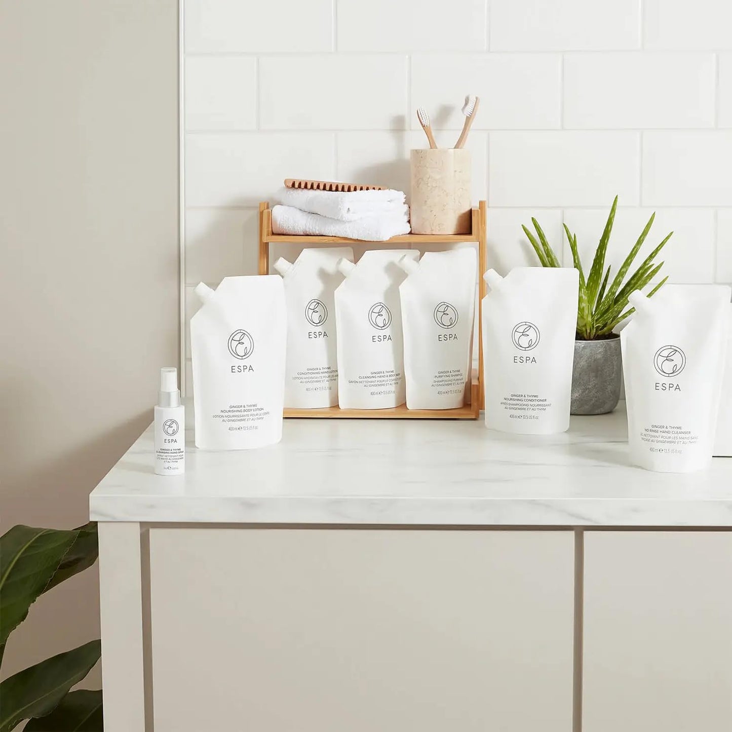 ESPA | Ginger and Thyme Conditioning Hand Lotion | 400ml | Refill Pouch | Sustainable