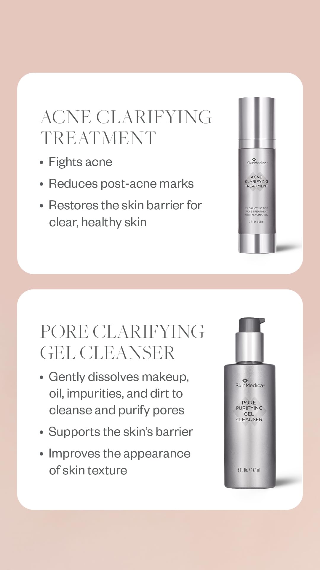 SkinMedica Acne Clarifying Treatment - Our Acne Treatment to Reduce Post-Acne Marks and Reinforce the Skin Barrier, 2 Fl Oz