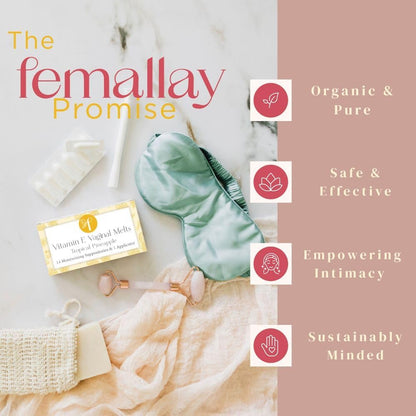 Femallay Organic Vaginal Melts – Pineapple – Moisturizes and Refreshes – 14 Count + Applicator