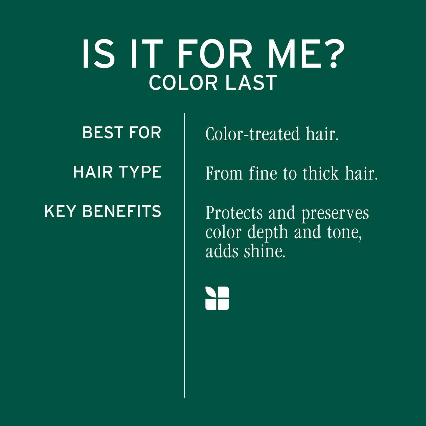 Biolage Color Last Shampoo - For Color-Treated Hair, Nourishes, Strengthens, Hydrates and Adds Shine, Soybean Oil & Stearic Acid, Paraben & Mineral Oil-Free, Vegan