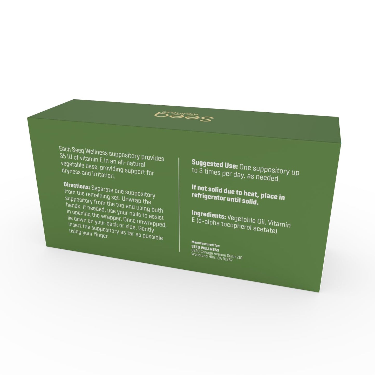 Vitamin E Suppositories - Vaginal Dryness and Iritation Relief - Menopause Support - All Natural Feminine Care - 35 IU - 24 Count
