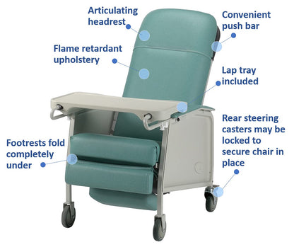 Invacare-IH6074A/IH68 3 Position Recliner - Basic, Jade