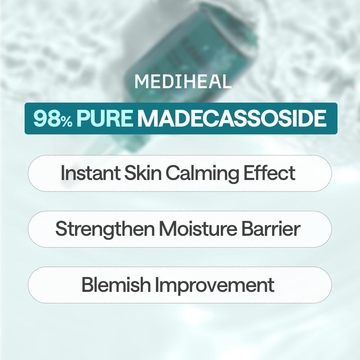 Mediheal Essential Face Mask Blemish Repair 10 pcs. with 98% Purity Madecassoside & Hyaluronic Acid - Soothing Care, Hydrating- Travel Essentials, Vegan Formula Korean Sheet Mask