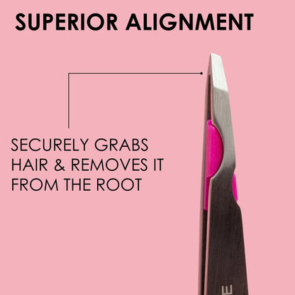 Japonesque Smart Guide Slant Tweezers – Precision Eyebrow Plucking Tool with Slant Tip, Stainless Steel Hair Removal