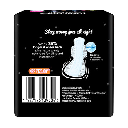 Whisper Ultra Night Sanitary Pads for Women, XXXL 4 Napkins