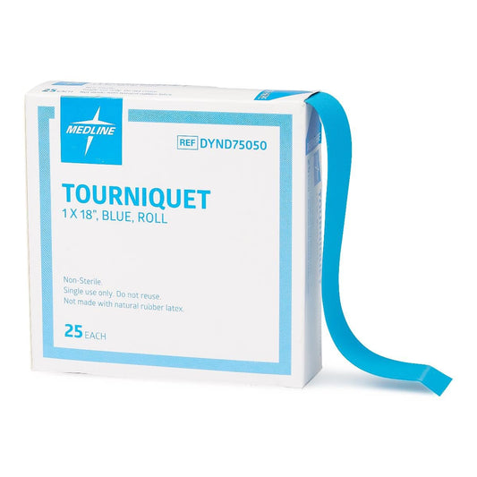 Tourniquet, Disposable, Perforated Roll, Blue, 1" x 18",500,Case,DYND75050