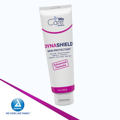 Dynarex DynaShield Skin Protectant Barrier Cream - Zinc Oxide Cream with Vitamins A, D, E, Aloe Vera - Protect and Treat Minor Wounds and Dry Skin - 4 oz. Tube, 1 Count