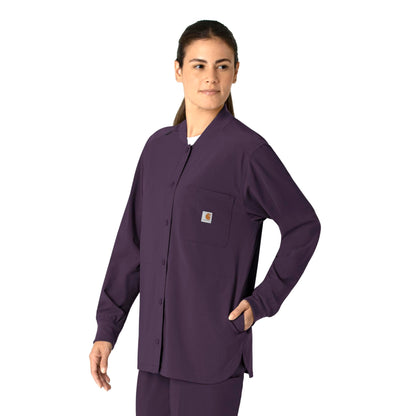 Carhartt Force Cross-Flex Women's Shirt Jacket - Black Plum, 3X