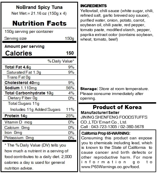 LENITH Korean Spicy Tuna with Yellowfin – Gochu Pepper Seasoned Tuna, Ready-to-Eat K-Food, Perfect for Rice, Salads & Crackers - 5.29 oz (150g) x 4 ea