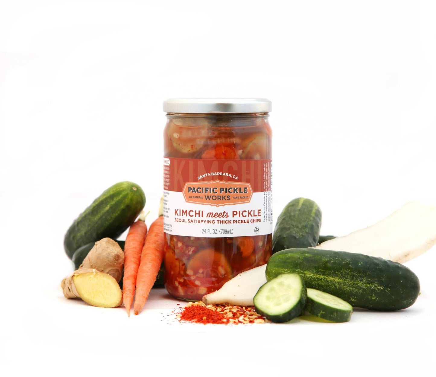 Pacific Pickle Works - Kimchi meets Pickle - Seoul Satisfying Thick Pickle Chips, 24 Fl Oz (Pack of 3)