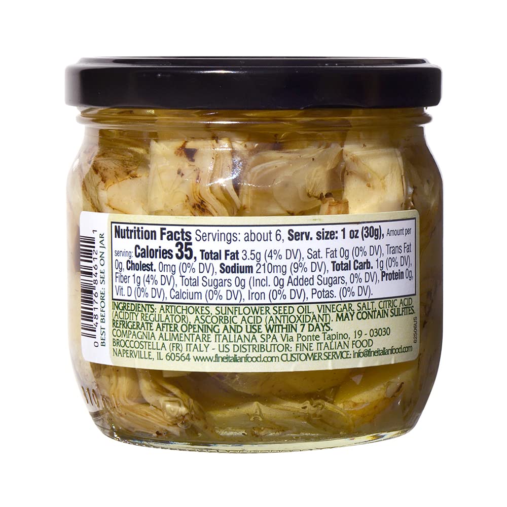 Mantova Grilled Artichokes, 11.64 oz. (Pack of 2), Product of Italy, All-Natural, Lightly Grilled Artichoke Hearts, Vegan-Friendly, Non-GMO, No Artificial Coloring, Flavoring, or Preservatives