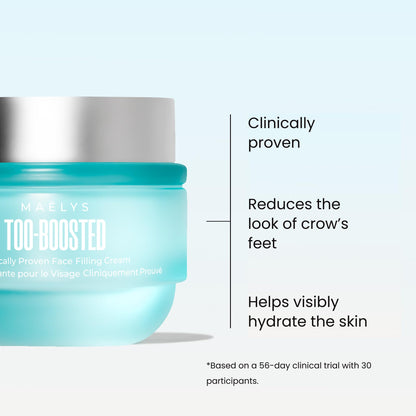 MAËLYS TOO-BOOSTED Face Filling Cream - Hydrating Facial Moisturizer with Hyaluronic Acid for Visibly Plumper Skin - Clinically Tested Anti Aging Face Cream for Women (1.0 Fl Oz)