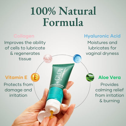 Glow Vaginal Moisturizer, Hormone-Free Intimate Hydrator, Vulva Gel with Collagen, Aloe Vera & Hyaluronic Acid, Helps Relieve Dryness, Itching & Burning - OBGYN Co-Developed UTI Protector