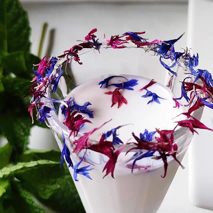 Naturals Brilliant Flower Petal Blend - Edible blend of calendula, blue cornflower and rose petals, all natural, food-grade, dried floral mix for baking, cocktails & garnish