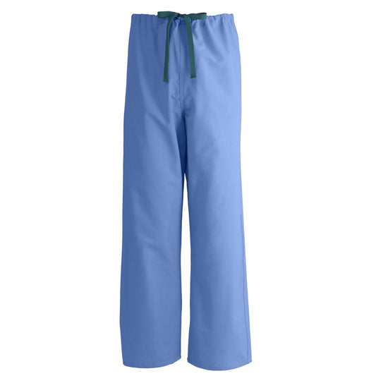 Medline AngelStat Unisex Reversible Drawstring Waist Scrub Pants with Medline Color-Coding, Size S Regular Inseam, Navy