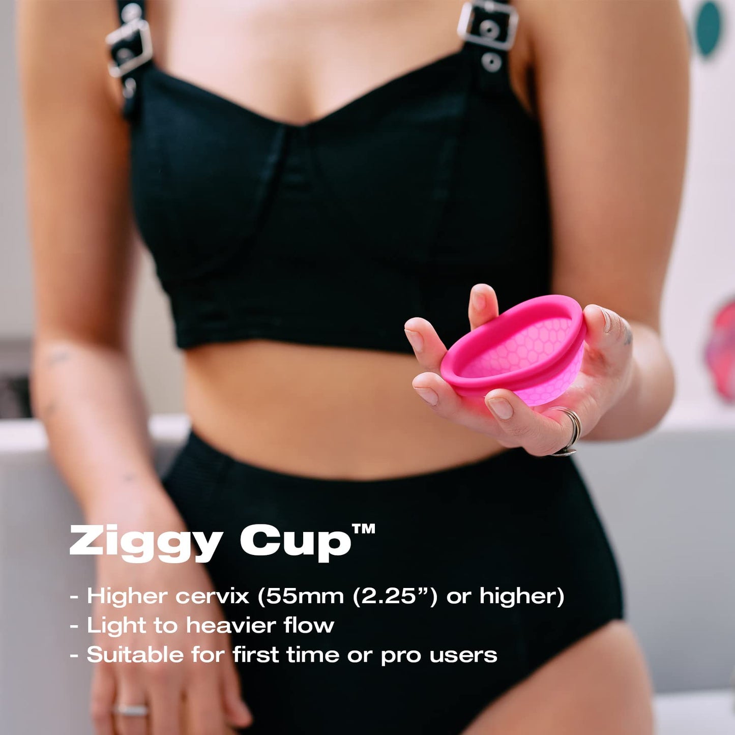 Intimina Ziggy Cup – Extra-Thin Reusable Menstrual Cup with Flat-fit Design