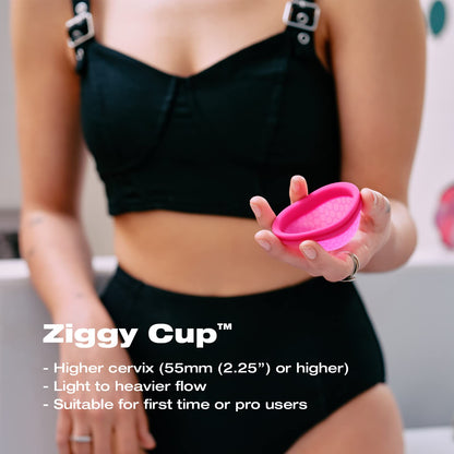 Intimina Ziggy Cup – Extra-Thin Reusable Menstrual Cup with Flat-fit Design
