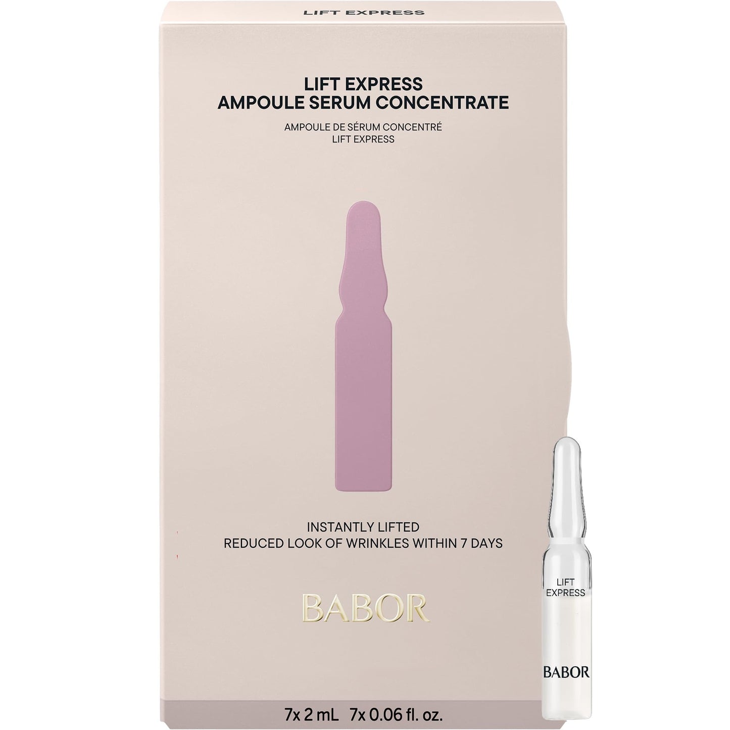 BABOR Lift Express Ampoule Concentrate, Instant Lifting Effect Fills Lines and Wrinkles Up To 6 Hours, Smoothing Skincare Capsule, Anti Aging Serum, Increase Firming & Elasticity, 7 Treatments