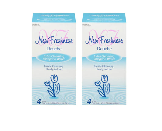 New Freshness Douche Extra Cleansing Vinegar & Water Gentle cleansing Ready-to-use 4 units 4.5 Fl.Oz Each (2 PACK )