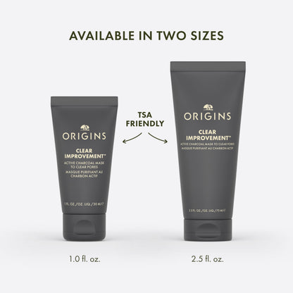 Origins Clear Improvement Active Charcoal Mask to Clear Pores | Purifies & Reduces Excess Oil | With Bamboo Charcoal