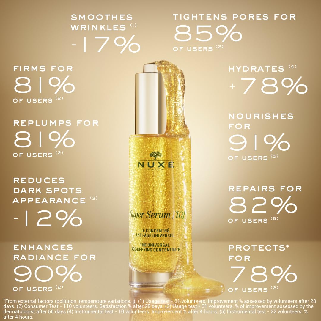 NUXE Super Serum, Universal Age-Defying Concentrate with Hyaluronic Acid and Botanical Oils, Anti-Aging Facial Serum