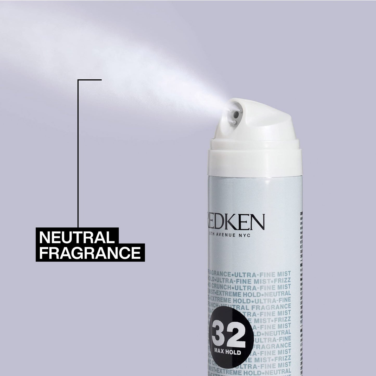Redken Triple Pure 32 Extreme High Hold Hairspray For All Hair Types, Anti Frizz and Neutral Fragrance