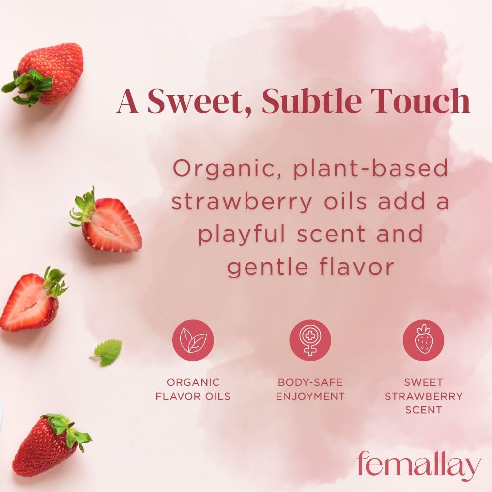 Femallay Organic Vaginal Melts – Strawberry – Moisturizes and Refreshes – 14 Count + Applicator