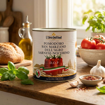 L'Oro Del Sud - D.O.P San Marzano Tomatoes of Agro Sarnese-Nocerino Area, Net Wt. 2550g (88 fl. oz). Pomodoro San Marzano dell’Agro Sarnese-Nocerino DOP Certification