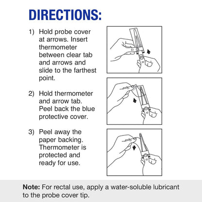 MABIS Disposable Probe Covers for Digital Thermometers, Box of 100, FSA Eligible, Can be Used Orally, Rectally or Under the Arm