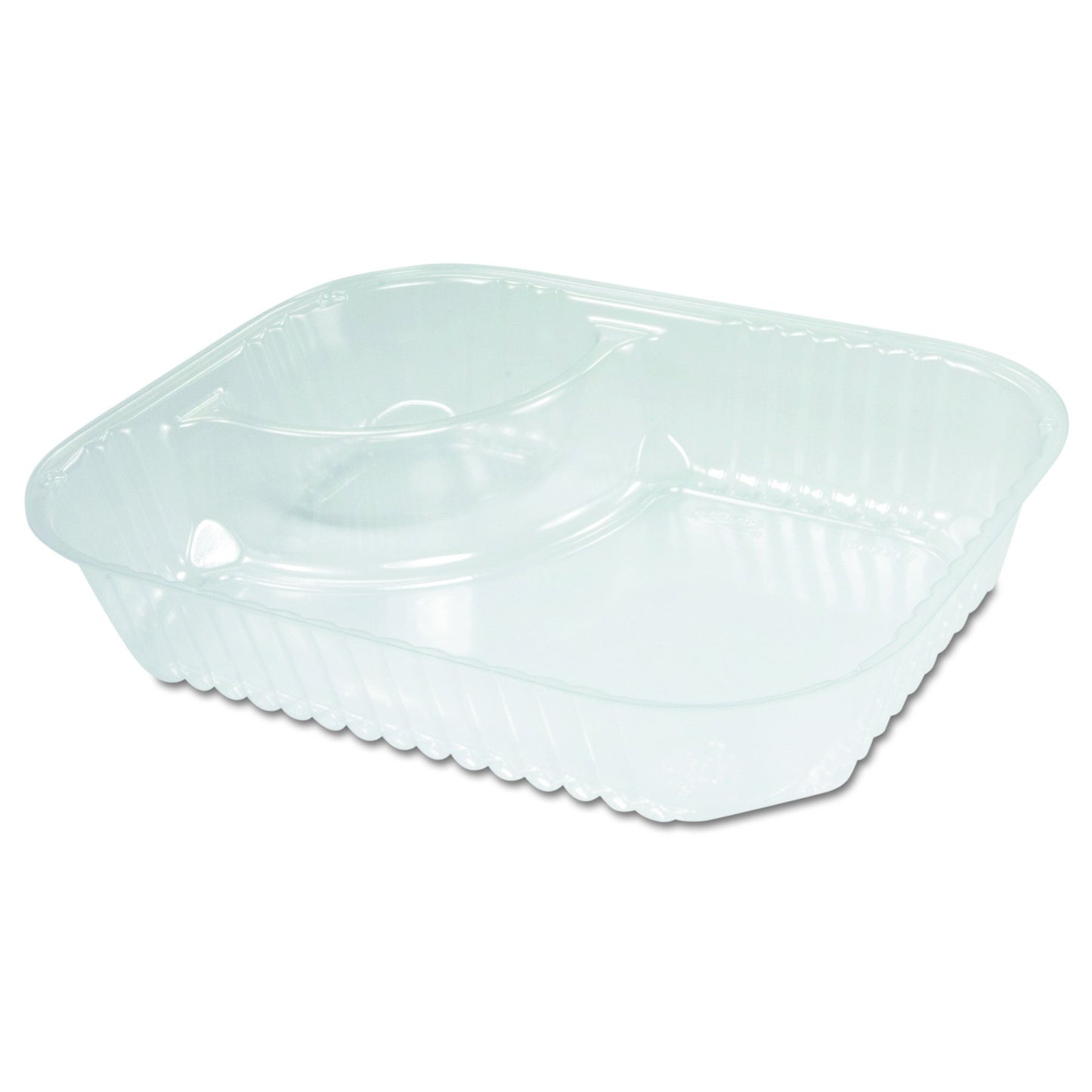 Dart C68NT2 Lg Clear 2 Comp Nacho Tray (Case of 500) , 8 X 6 in