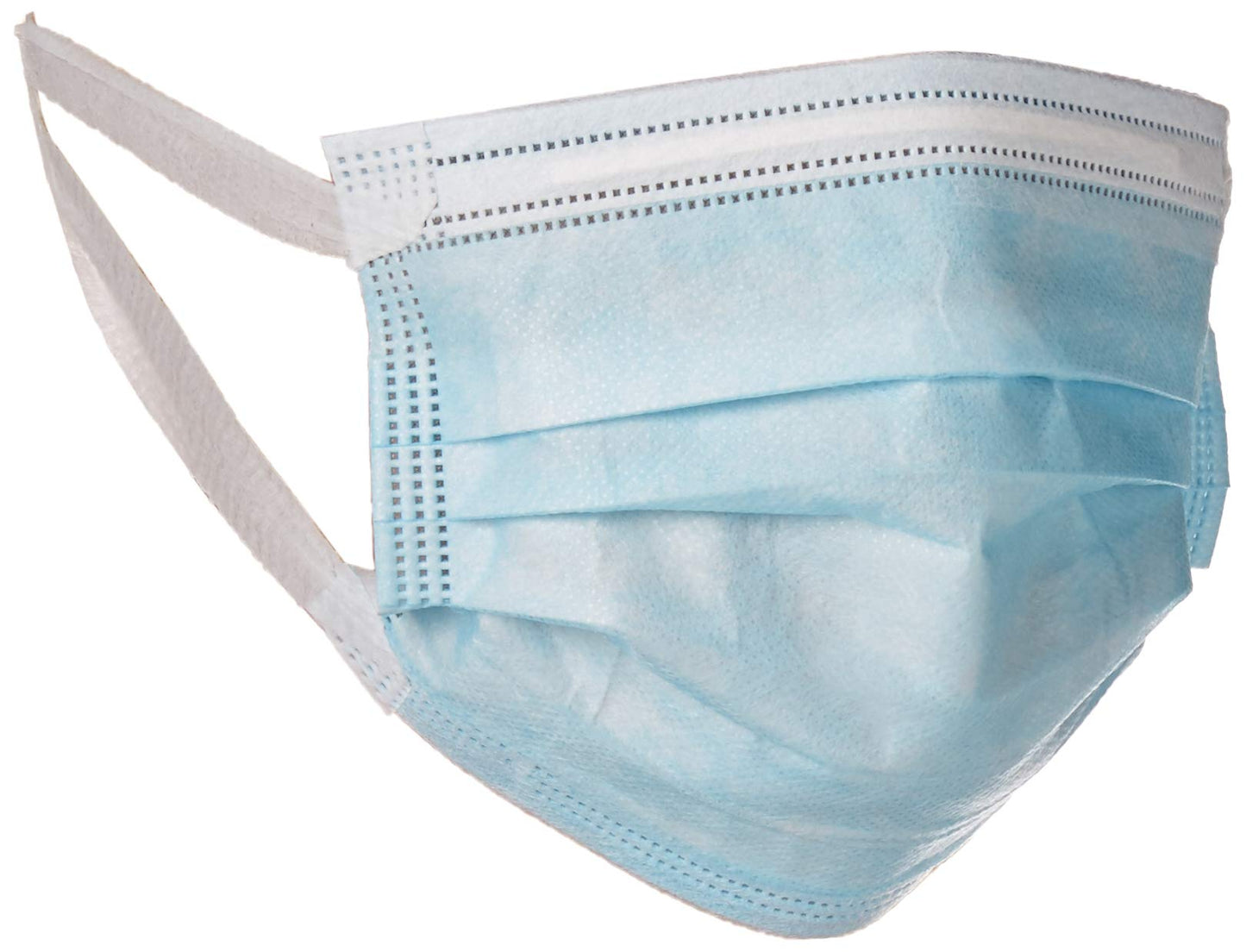 PPE201DMM001 Single Use Pullout Comfort Earloop Disposable Face Mask, Latex Free, Blue, Pack of 50