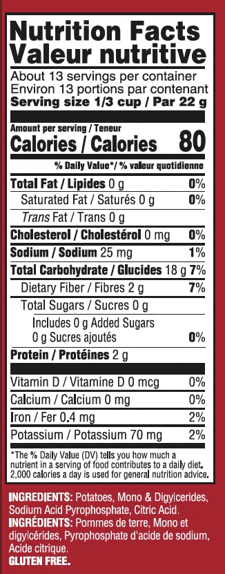 Gefen Instant Idaho Mashed Potatoes, 10oz "Resealable Canister", Dairy Free, Gluten Free, No MSG