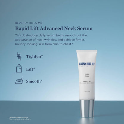 Beverly Hills MD Rapid-Lift Advanced Neck Serum- Reduce Wrinkles & Tone Skin- Anti-Aging Formula for Lifting and Smoothing Sagging Skin on Neck, Chin, & Chest w/Polyphenols (New Formula)