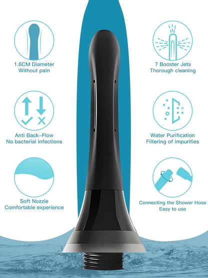 Enemas Anal Douches for Men Women - Enema Bulb with Soft Silicone Nozzles,Anti Backflow Shower Douche Enema Kit,Feminine Care Shower Enema Douche Kit Cleaner Flusher,Shower Tube Connectable