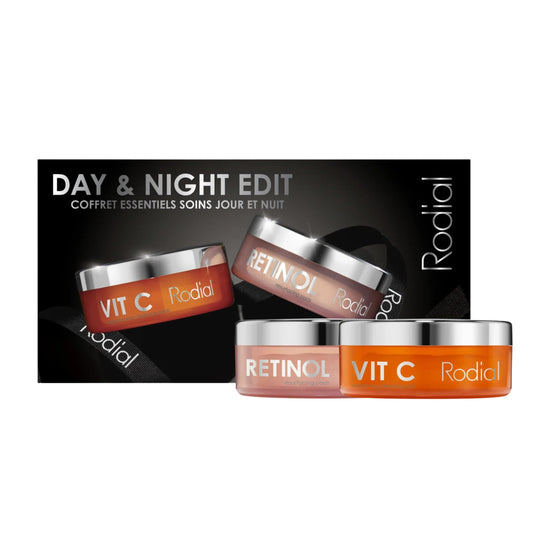 Rodial Day Night Edit - Vit C Pads (20 pads) + Retinol Resurfacing Pads (20 pads) | Retexturising, Smoothing and Illuminating Skincare Kit