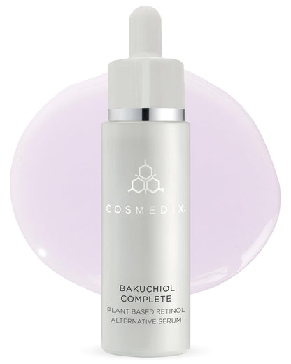 COSMEDIX Bakuchiol Complete Plant-Based Retinol Alternative Face Serum - Hydrating Serum for Fine Lines, Wrinkles & Uneven Skin Tone - Facial Skin Care for Brighter, Firmer & Fresh-Looking Skin