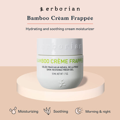 Erborian - Bamboo Creme Frappee Facial Moisturizer - Hydrating & Soothing Moisturizing Cream for Dehydrated Skin - Bamboo Waterlock Complex for Soft & Hydrated Skin - Korean Skincare - 1.7 Oz
